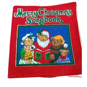 Merry Christmas Songbook Fabric Childrens Holiday Book With Illustrated Teddy Be